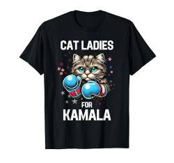 Fun Cat Ladies For Harris for President 2024 Kamala Feminin T-Shirt von First Women Kamala President 2024 For Women Men