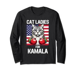 Katzendamen für Kamala Funny Cat President 2024 Kamala Harris Langarmshirt von First Women Kamala President 2024 For Women Men