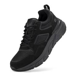 FitVille Laufschuhe Herren Sneaker Extra Weit Turnschuhe Atmungsaktive Sportschuhe Freizeit Joggingschuhe Outdoor Straßenlaufschuhe Bequeme Walking Schuhe für Breite Füße,Schwarz,40 EU,Weit von FitVille