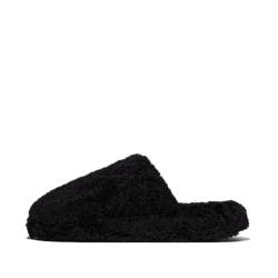 Fitflop Damen Iqushion D-Luxe Gepolsterte Teddy Slipper Pantoletten Schuh, Schwarz, 43 EU von Fitflop