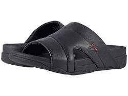 Fitflop Herren Freeway III Slide-Leather Schiebe-Sandalen, Schwarz, 41 EU von Fitflop