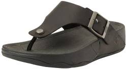 Fitflop Herren Trakk Ii Mens Buckle Leather Toe-Post Sandals Flipflop, Schwarz, 44.5 EU von Fitflop