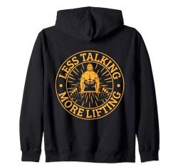 Fitness Motivation Bodybuilder Less Talking More Lifting Gym Kapuzenjacke von Fitnessstudio Outfits Für Männer Gewichtheben Fans