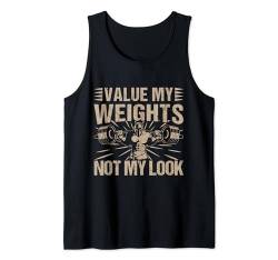 Herren Fitness Motivation Bodybuilder Value Weights Not Look Gym Tank Top von Fitnessstudio Outfits Für Männer Gewichtheben Fans