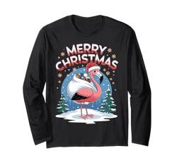 Xmas Flamingo Santa auf Flamingo-Weihnachten Langarmshirt von Flamingo Christmas for kids, women & men