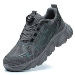 FlexEase Sicherheitsschuhe Herren Damen Arbeitsschuhe Stahlkappenschuhe Safety Shoes Sportlich Atmungsaktiv rutschfeste Grey 40 EU von FlexEase