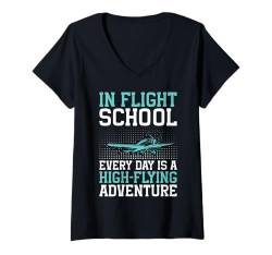 Damen Jeder Tag ist ein High Flying Adventure Fluglehrer T-Shirt mit V-Ausschnitt von Flight Instructor Gifts