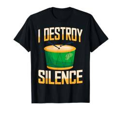 Funny Drummer Drumming Drums I Destroy Silence Drumsticks T-Shirt von Flo Design Drumming Drummer Apparel