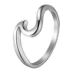 Flongo Damenring Frauen Ringe Ring BFF Midi-Ringe, Blogger Fingerknöchel Stapeln Ringe Silber mit Welle Design von Flongo