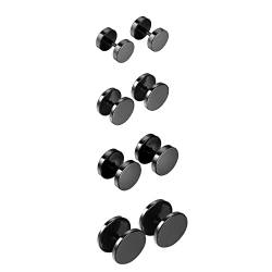 Flongo Männer Ohrstecker Frauen Ohrringe, 8~14mm Edelstahl Gestüt Stecker Ohrhänger Schwarz Polished Taper Fake Plug Tunnel Piercing Herren,Damen Set von Flongo