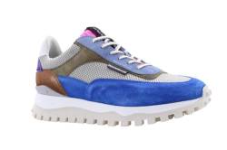 Floris van Bommel Herren Low Sneaker DE GROMMER Blau-Bunt Leder-Textil-Mix, Größe:8, Farbauswahl:blau-Kombi von Floris van Bommel