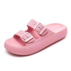 Flossty Cozy Slides Damen Herren Kissenrutschen Pantoffeln Rutschfeste Dicker Sohle, Damen Herren Wolkenschuhe mit Verstellbaren Schnallen rutschfest Schnell Trocknend Dicke Sohle Sandalen von Flossty