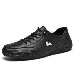 Ultra-bequemer Rutschfester Barfußschuhe, BarfuBschuh aus echtem Leder Flexao und Wandara Orthoschuhe Low Top Für Unisex Damen Herren 42Schwarz von Flossty