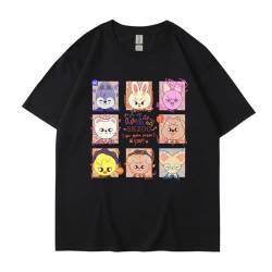 Flyself Unisex Kpop Stray Kids T-Shirts Hip Hop Tops Sommer Casual T-Shirts für Männer und Frauen BangChan Changbin Hyunjin Felix Seungmin Jeongin Jisung Minho von Flyself