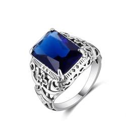 Focisa Ring Ringe Damen Bijouterie Herren Ringe Damen Hohles Design Exquisiter Schmuck Braut Hochzeit Verlobungsringe Zubehör 9 Blau von Focisa