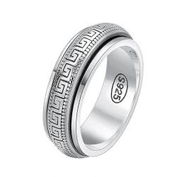 Focisa Ring Ringe Damen Bijouterie Herren S925 Beweglicher Great Wall Ring Herren- Und Damen-Doppelschicht-Drehbarer Ringschmuck 9,5 von Focisa