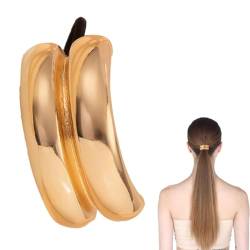 Foeirp Haarmanschette – Doppelbogen-Pony-Manschette, modische Ellipse, elastische Haarmanschette, Haarschmuck für Frauen und Mädchen von Foeirp