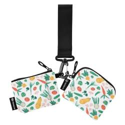 Cartoon Smiling Vegetables Damen Kleingeldbörse Kartenetuis Mini Mode Münzgeldbörse Kleingeldfach Halter mit Reißverschlusstasche für Damen Herren 2 Stück, Cartoon lächelndes Gemüse, 1 size, Modern von Foiosoh