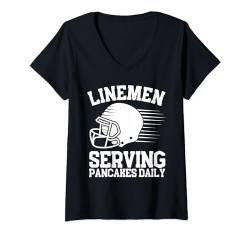 Damen Lustige Fußball-Lineman-Kunst für Männer und Frauen, Offensiv-Lineman T-Shirt mit V-Ausschnitt von Football Gift Football Usa Player Sport