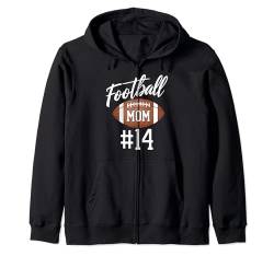 Fußball Mama #14 Lustiges Mutter Frau Touchdown Mädchen Sohn Spiel Kapuzenjacke von Football Mom Love Apparel