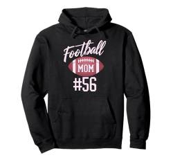 Fußball Mom #56 Funny Mother Woman Touchdown Girl Son Pink Pullover Hoodie von Football Mom Love Apparel