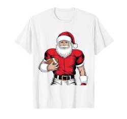 Weihnachtsmann Fußball Weihnachten für Kinder Jungen Herren Xmas Fußball T-Shirt von Football Santa Christmas