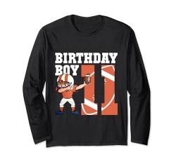 11. Geburtstag Junge Fußballspieler Dabbing 11 Jahre alt Langarmshirt von Football Touchdown Birthday Kids Outfit