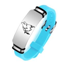 ForeverWill Einstellbar Wikinger Fenrir Wolf Silikon Armband,Inspirierend Wolf Glaube Wölfe Geist Ich Bin ein Wolf Armband Wolf Fans Schmuck Geschenke für Männer Frauen Erwachsene Kinder, Hellblau von ForeverWill