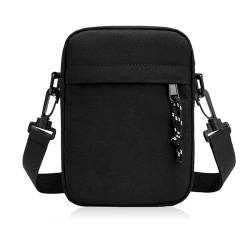 Herren Handy Schultertasche Klein Männer Taschen Umhängetasche Sling Chest Crossbody Bag Wasserdicht Handytasche Seitentasche für Tägliches, Leben, Reise (Schwarz) von Forhome