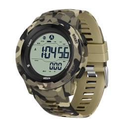 Forrader Digitale Herren-Digitaluhr, Militär-Uhren für Herren, 5 ATM, wasserdicht, Outdoor-Sport, Schrittzähler, Uhr mit Licht/Alarm/Kalorien/Countdown/Stoppuhr, Geschenk, Gelb/Weiß von Forrader