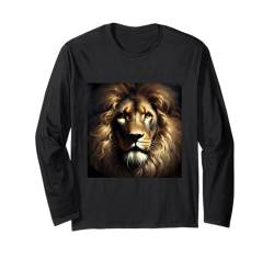 Afrikanischer Löwen Shirt Damen Herren Kinder Wildlife Wild Cat King Langarmshirt von Four Elements Gifts