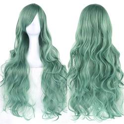 Fouriding 80cm Cosplay Karneval Perücke Lang Gewellt Wig Langhaarperücke für Frauen Kostüm Damen Mottoparties von Fouriding