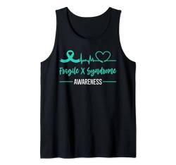 Band für Fragile X Syndrom, Bewusstsein für Liebe, Herzschlag, Blaugrün Tank Top von Fragile X Syndrome awareness products (Lwaka)