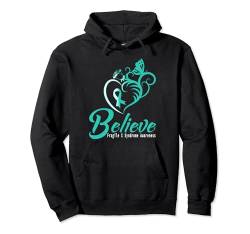 Bewusstsein für das Fragile X-Syndrom Believe Faith Blaugrüne Blumen Pullover Hoodie von Fragile X Syndrome awareness products (Lwaka)