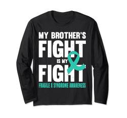 Teal Ribbon Support Brothers zur Sensibilisierung für das Fragile X-Syndrom Langarmshirt von Fragile X Syndrome awareness products (Lwaka)