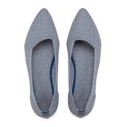 Frank Mully Frauen Spitze Zehe Ballett flach Strickkleid Schuhe Low Wedge flache Schuhe Komfort Slip On Flats Schuhe für Frau Klassische weiche Schuhe von Frank Mully