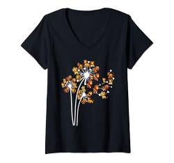 Damen Der Blumenlöwe-Löwenzahn der Frauen lustige wilde Tiere T-Shirt mit V-Ausschnitt von Frauen-Wildtiere lustig