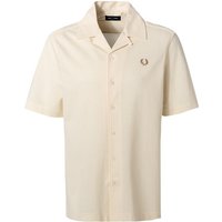 Fred Perry Herren Kurzarmhemd weiß Baumwolle von Fred Perry