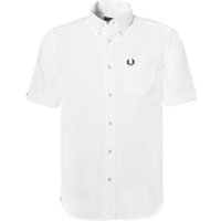 Fred Perry Herren Kurzarmhemd weiß Baumwolle von Fred Perry