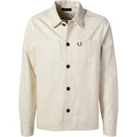 Fred Perry Herren Overshirt weiß Baumwolle von Fred Perry