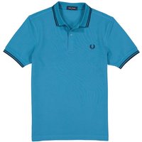 Fred Perry Herren Polo-Shirt blau Baumwoll-Piqué von Fred Perry