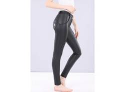 Jeggings FREDDY "WRUP Superskinny" Gr. XL (42), N-Gr, schwarz (black) Damen Hosen in Leder-Optik von Freddy