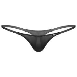 Freebily Herren String Tanga mit Perle Durchsichtige Unterwäsche Mini Slip Low Rise Reizvoller Dessous Erotik Unterhose Schwarz_P M von Freebily