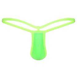 Freebily Männer Jockstrap Micro Mini Strings Tanga Bulge Pouch Slip Herren elastische G-String Thong Unterhose Butt Offen Neongrün_G L von Freebily