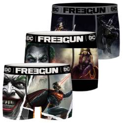 Freegun DC Comics Herren Boxershorts 3er Pack Batman Superman Justice League von Freegun