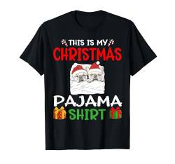 Niedlicher Schlafanzug mit französischer Bulldogge und Aufschrift "This is my Christmas" T-Shirt von French Bulldog Frenchie Christmas Pajamas &