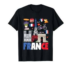 Frankreich-Flaggen-Outfit-Idee für Kinder, französische Flagge und Lavendel T-Shirt von French Souvenir Accessories Ideas For Women