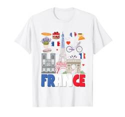 Frankreich-Flaggen-Outfit-Idee für Kinder, französische Flagge und Lavendel T-Shirt von French Souvenir Accessories Ideas For Women