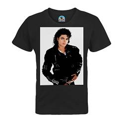 T-Shirt für Kinder, Unisex, Michael Jackson, Jacke, Schwarz, Stil: Vans, Pop Star Celebrite, Schwarz , 6 Jahre von French Unicorn