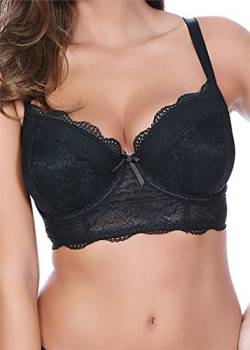 Freya Damen Fancies Underwire Longline Bra BH, Undurchsichtige, schwarz, 70E von Freya